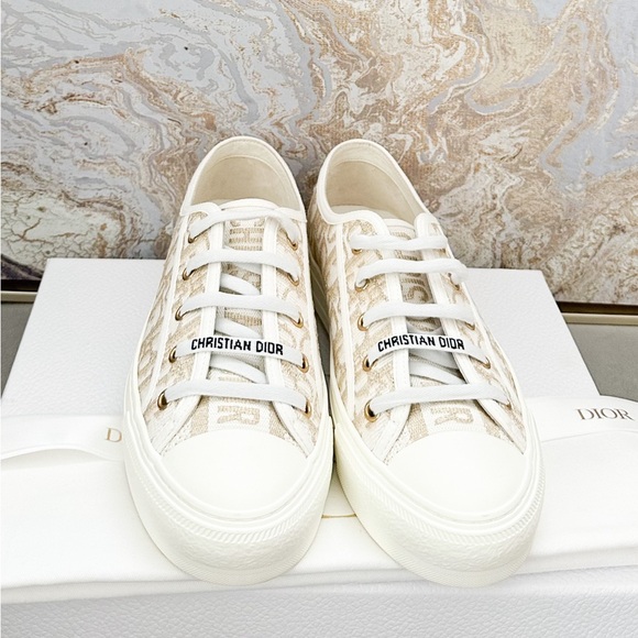 Dior Beige and White Women's Sneakers - Picture 3 of 9